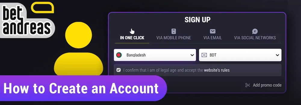 Betandreas: login in creation